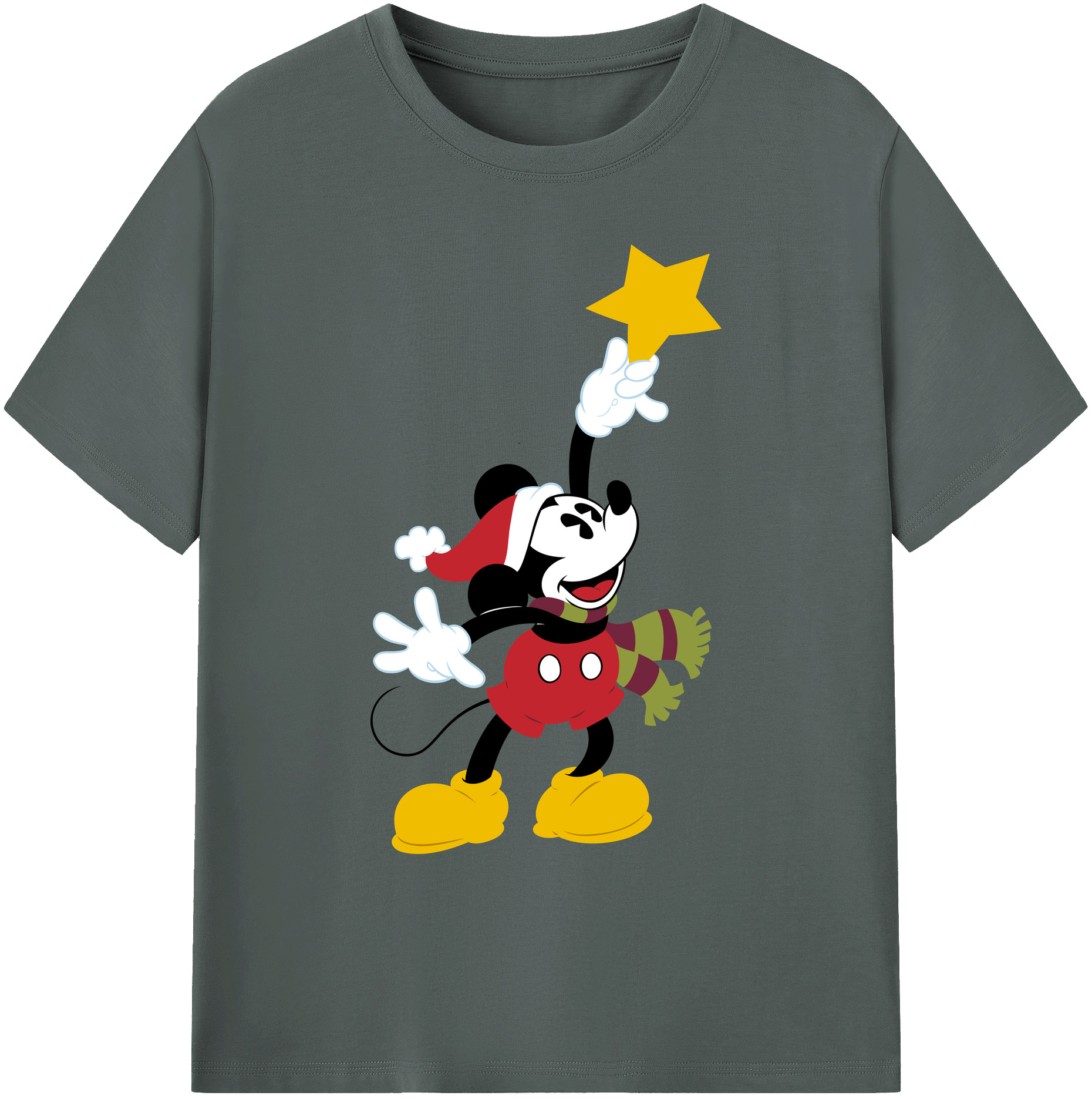 ミッキーマウス Mickey Mouse 綿100％ メンズ半袖Tシャツ｜肌触りやわらか＆通気性